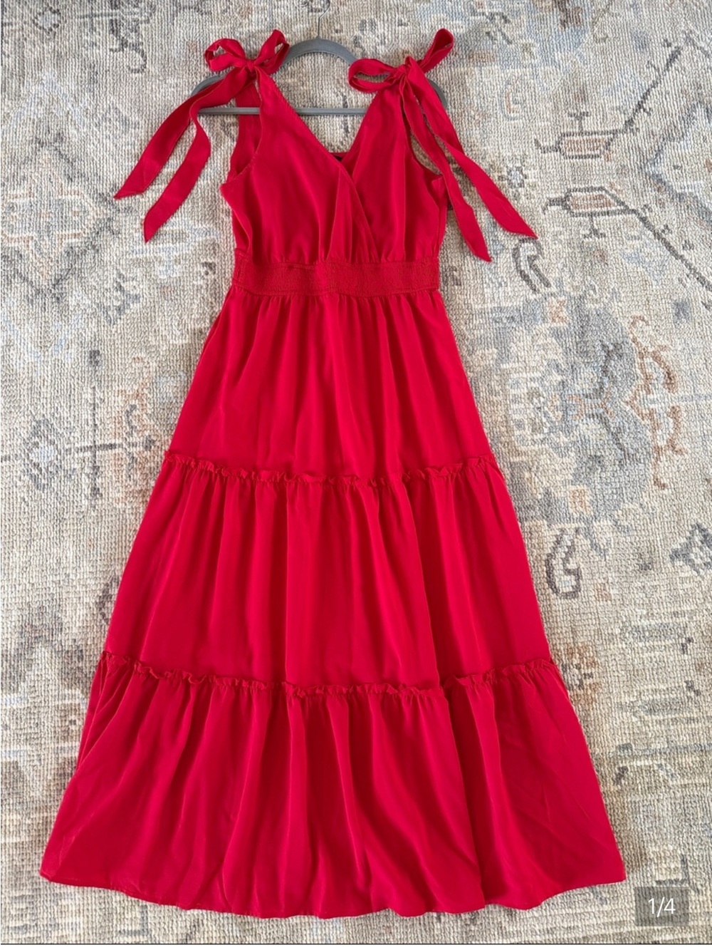 Awara Red Maxi Dress with Tie Straps